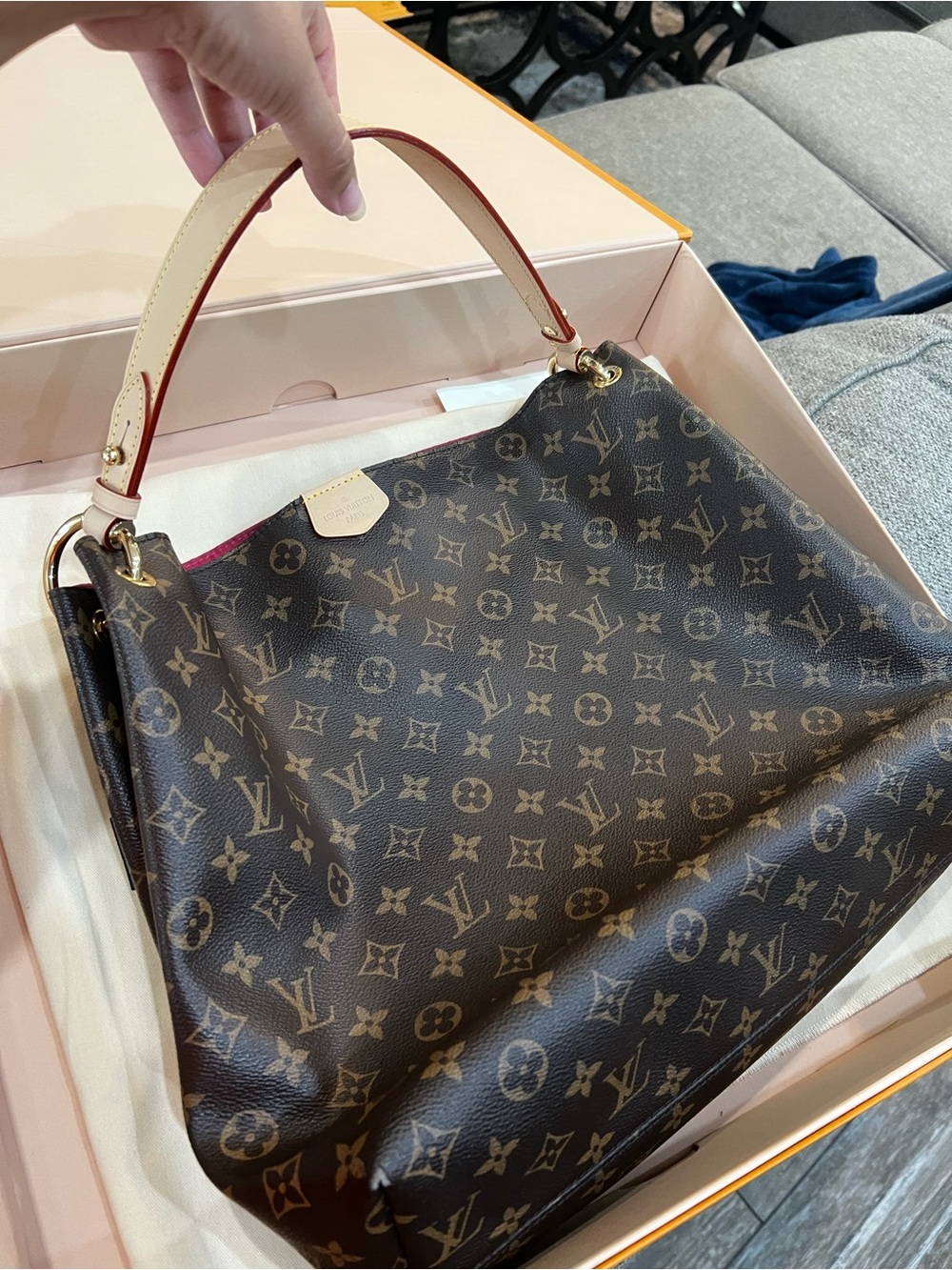 Louis Vuitton Monogram Canvas Hobo with Vachetta Handle